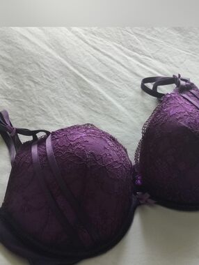 Adore Me, Lace Push-Up Bra in Deep Purple - Women's Intimates